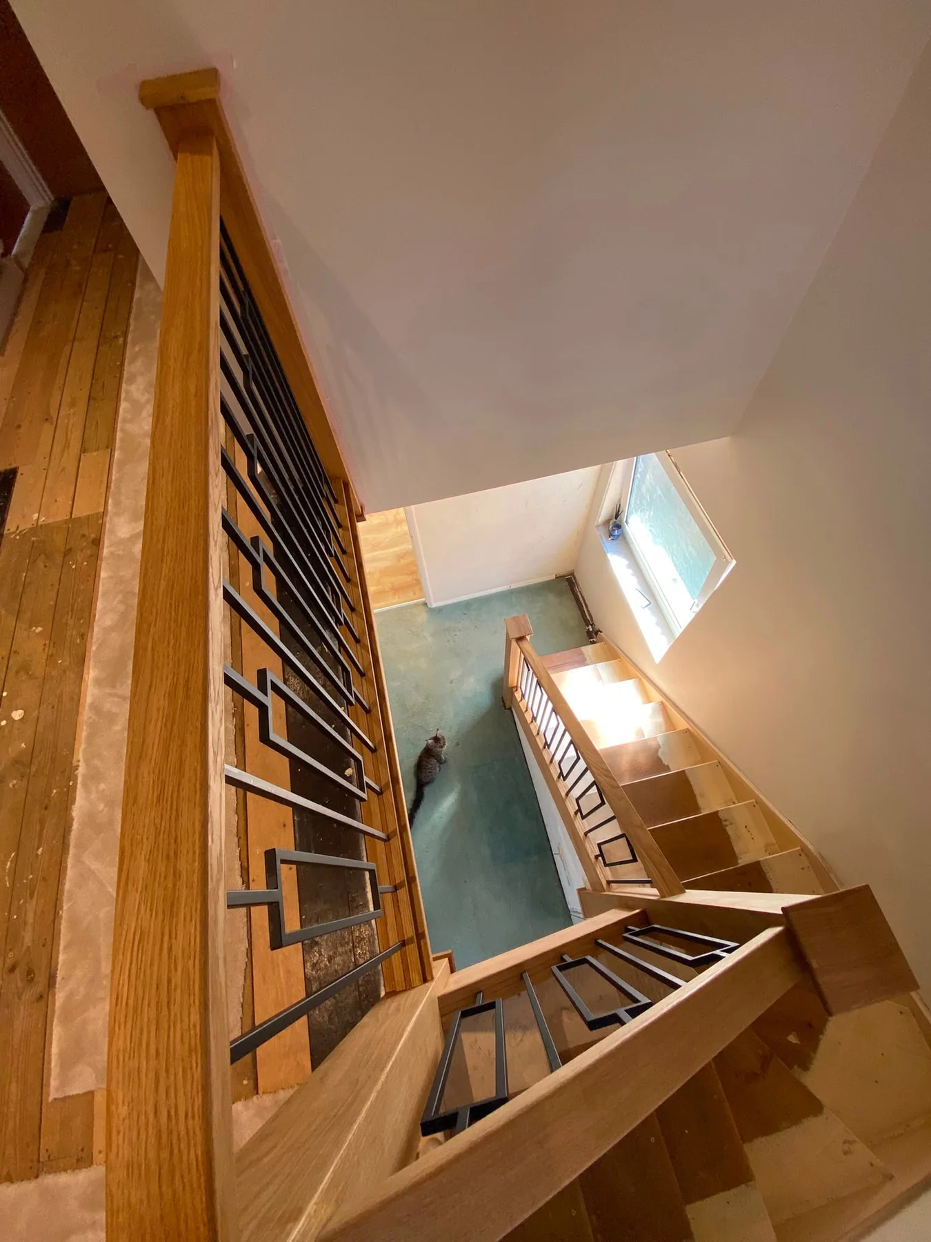 Oak and steel staircase